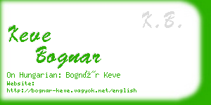 keve bognar business card